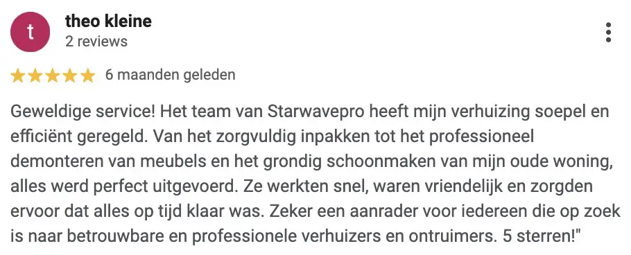 Verhuizer zeeland recensie